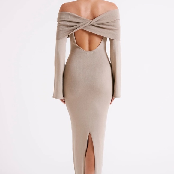 MESHKI TAUPE DRESS - Picture 2 of 4